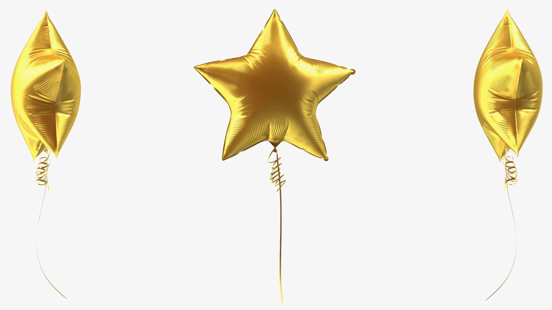 3D Matte Gold Star Foil Balloon model
