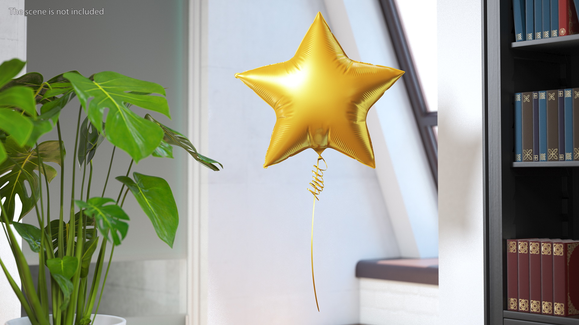 3D Matte Gold Star Foil Balloon model