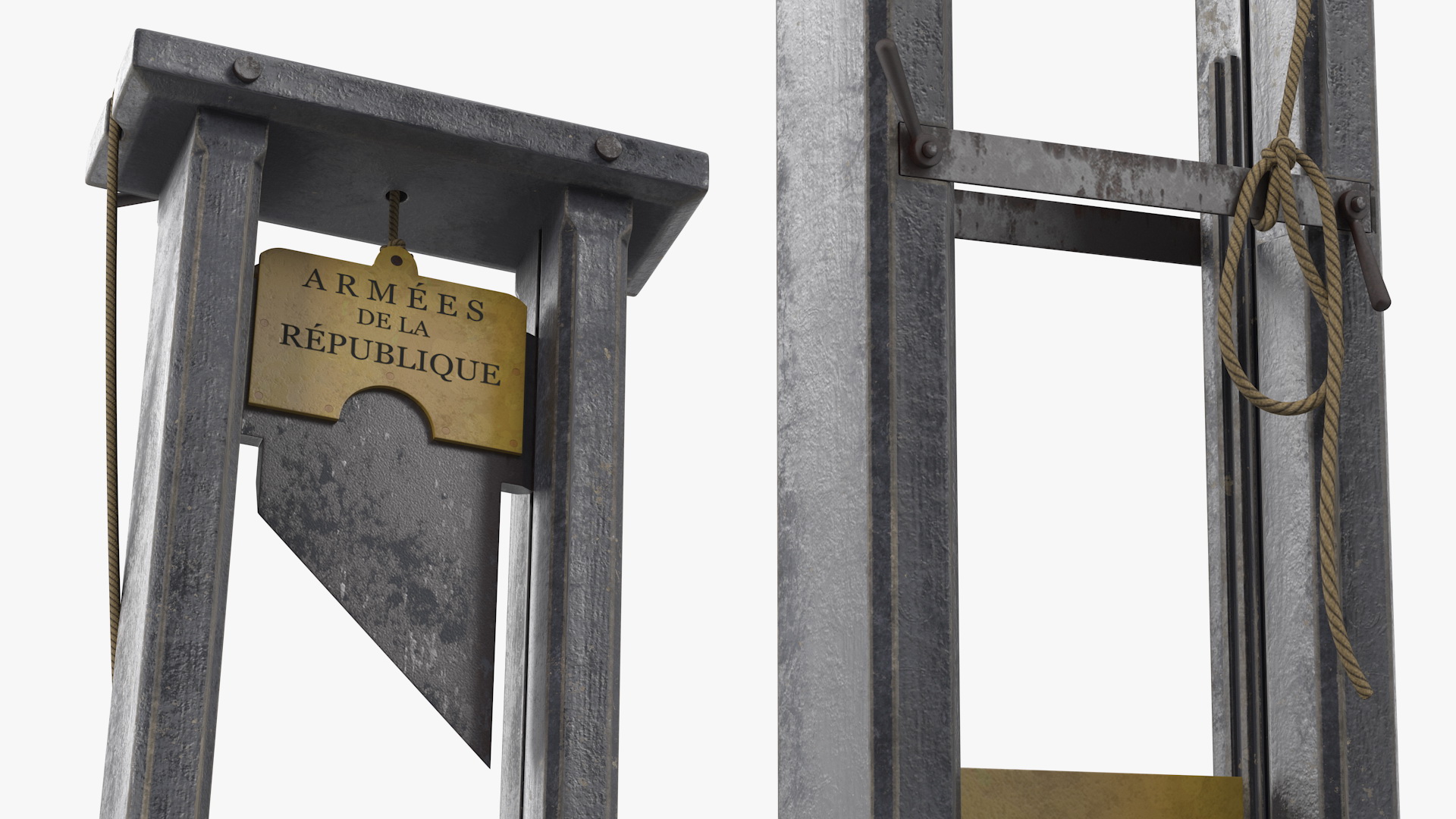 3D Antique 19th Century French Guillotine model