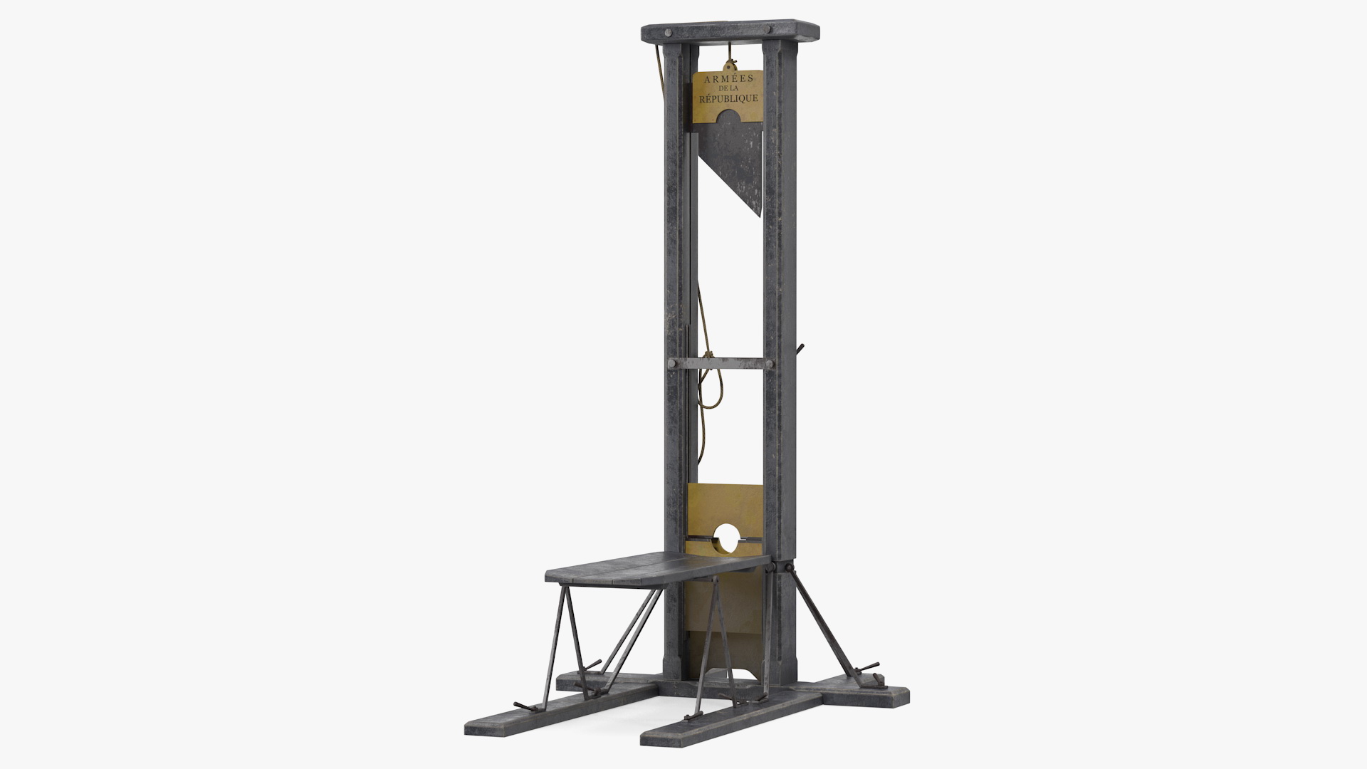 3D Antique 19th Century French Guillotine model