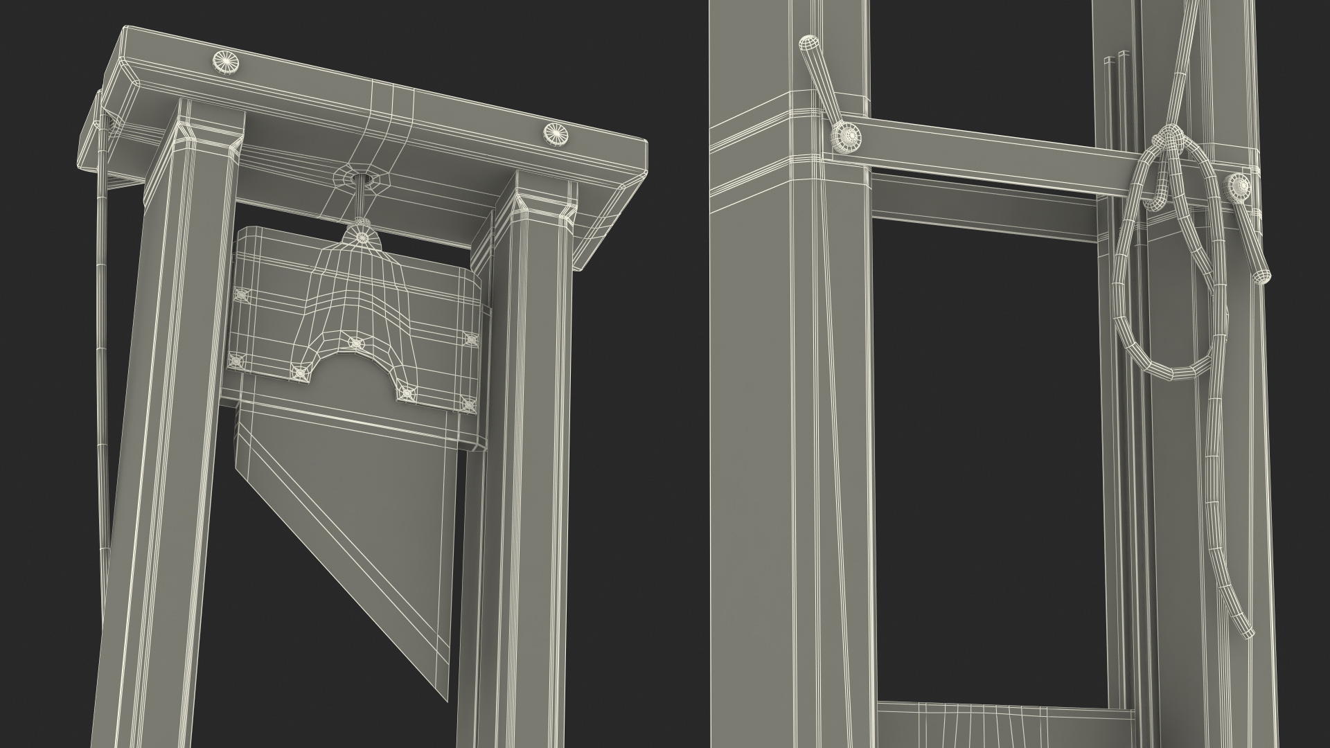 3D Antique 19th Century French Guillotine model