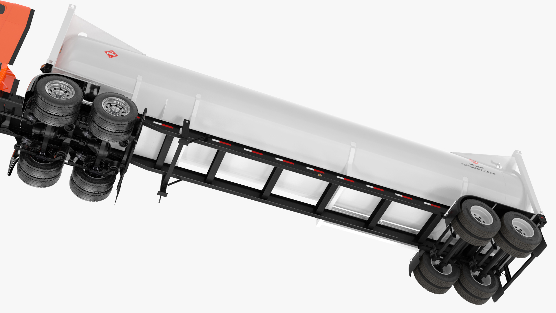 Freightliner Truck with Gas Tank Rigged 3D model