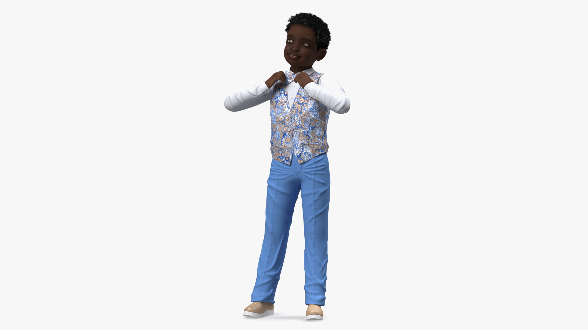 Black Child Boy Party Style 3D