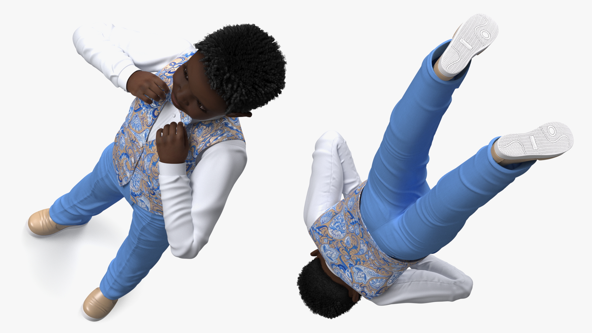 Black Child Boy Party Style 3D