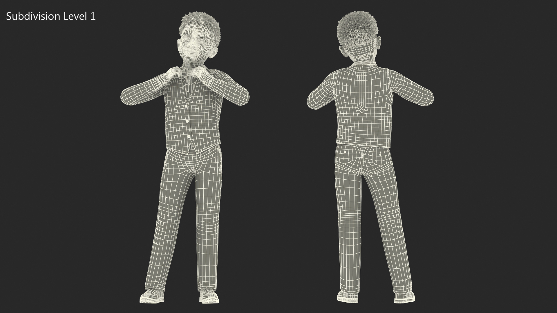 Black Child Boy Party Style 3D
