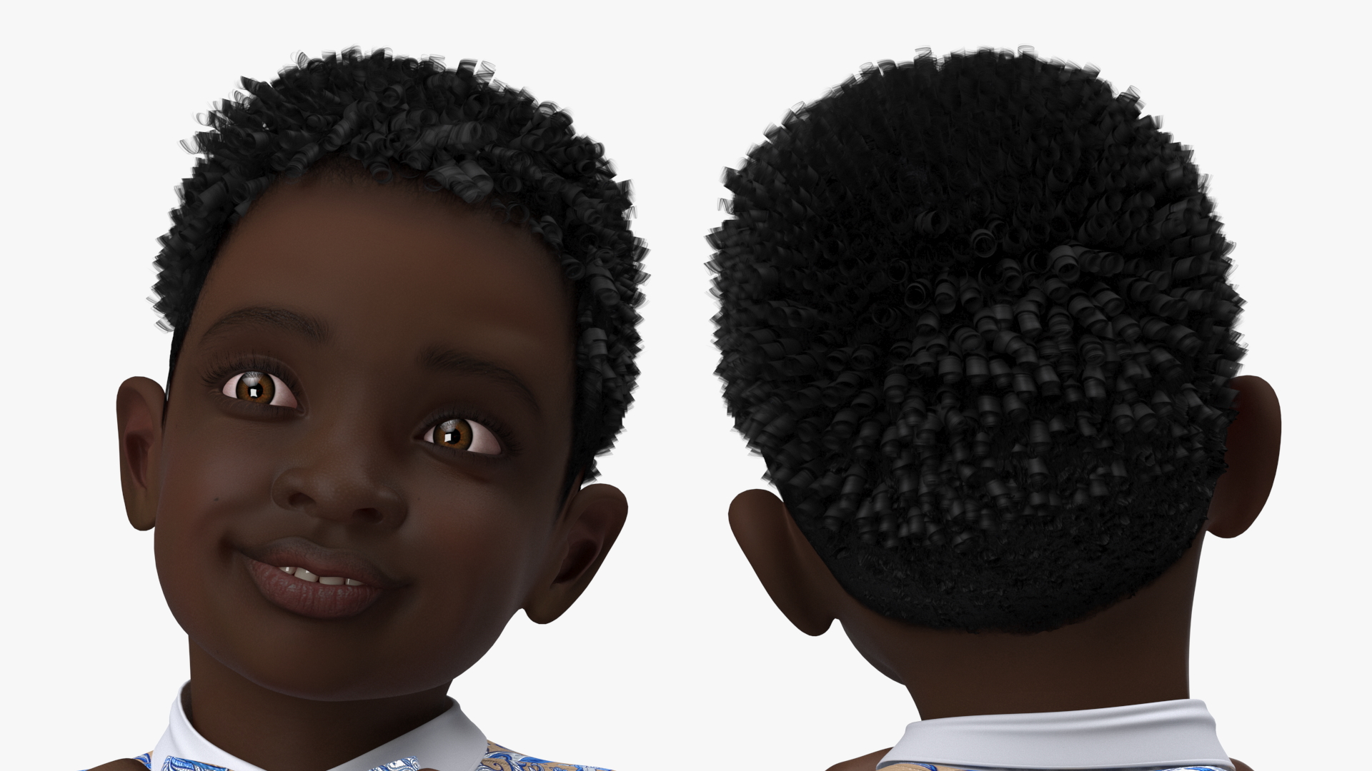 Black Child Boy Party Style 3D