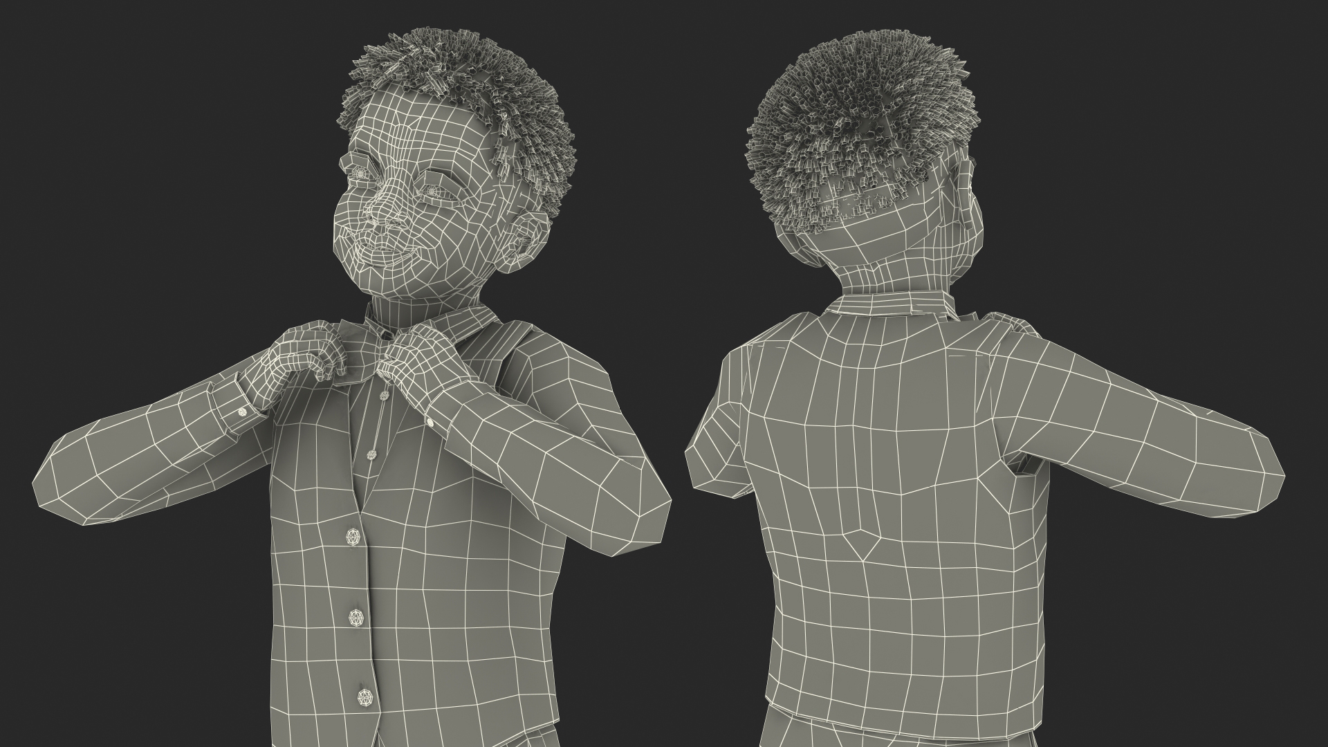 Black Child Boy Party Style 3D