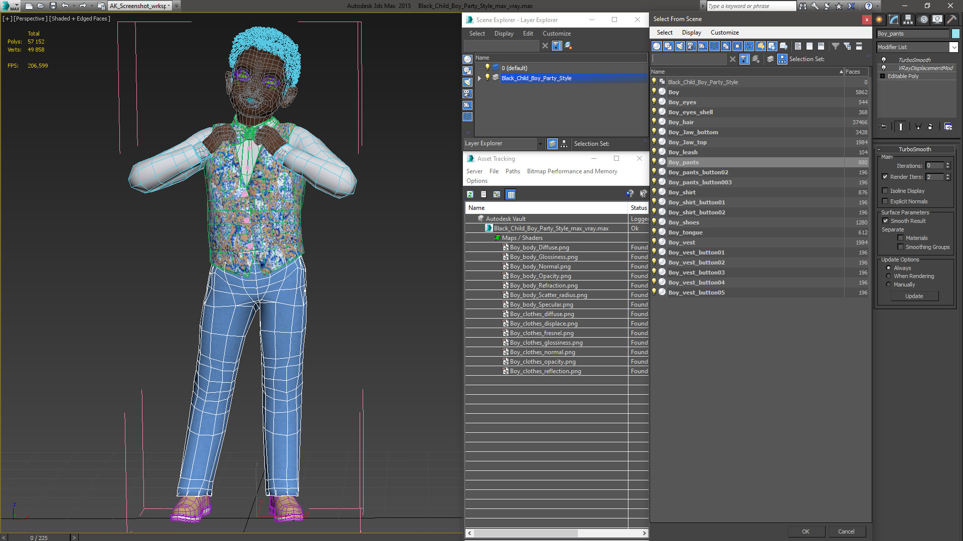 Black Child Boy Party Style 3D