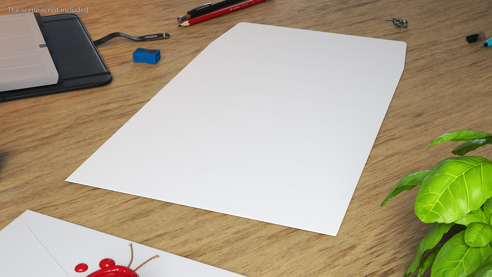 Paper Pocket Envelope White 3D