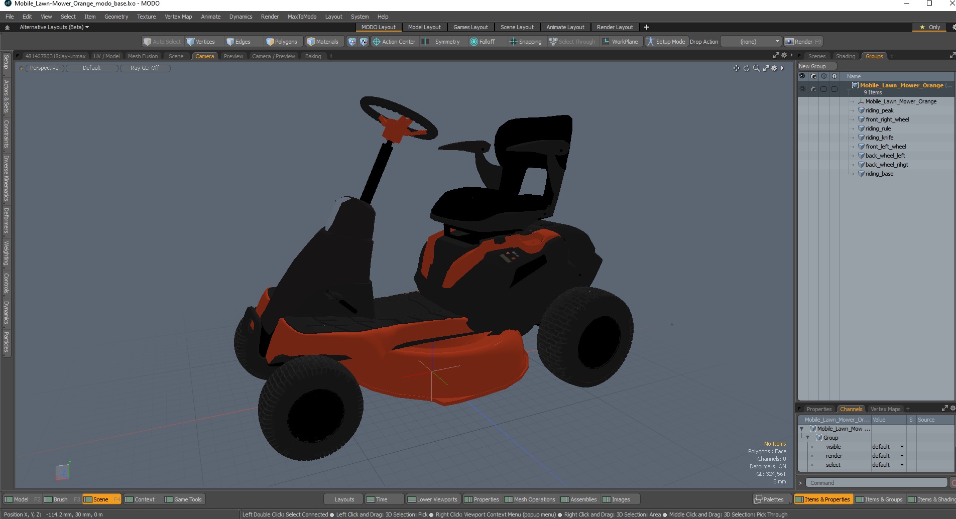 Mobile Lawn-Mower Orange 3D model