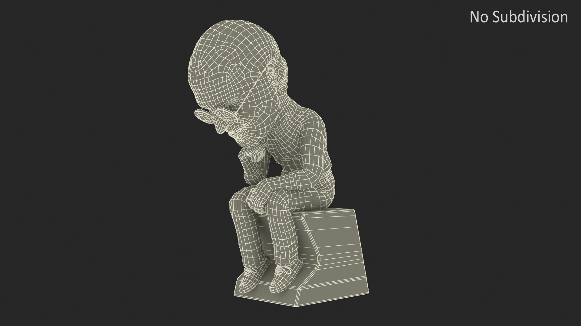 Steve Jobs Action Figure Thinker Pose 3D