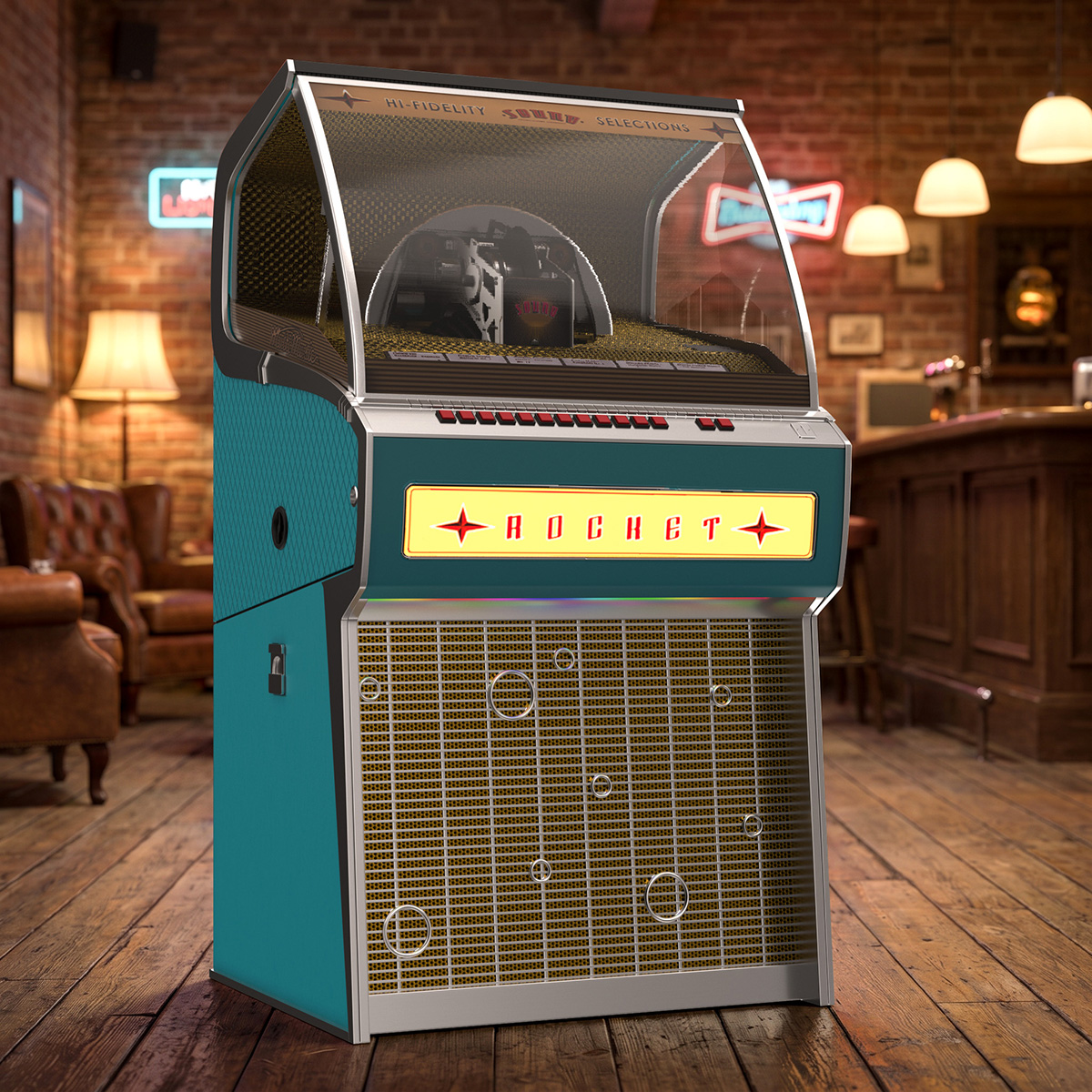 Rocket Vintage Jukebox Turquoise