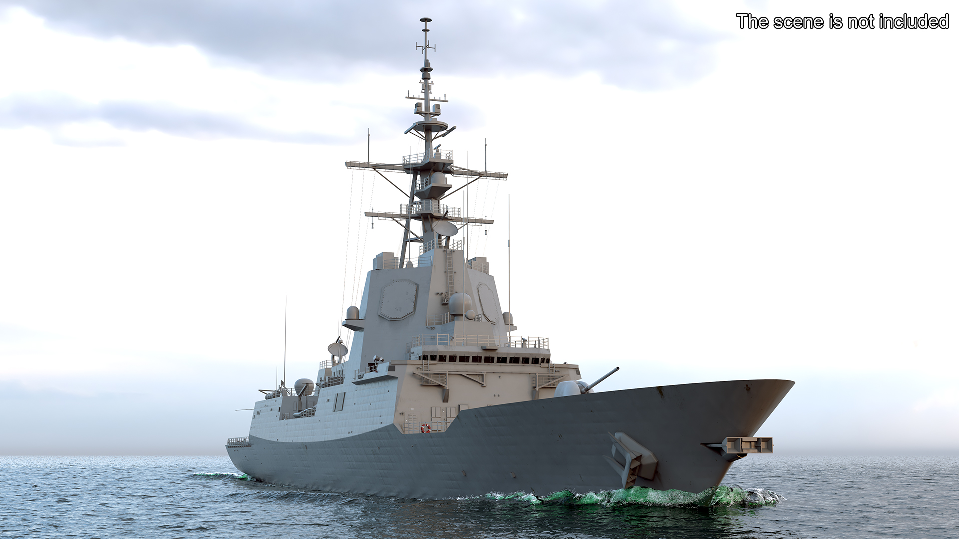 3D model F101 Alvaro de Bazan Class Frigate with Helicopter