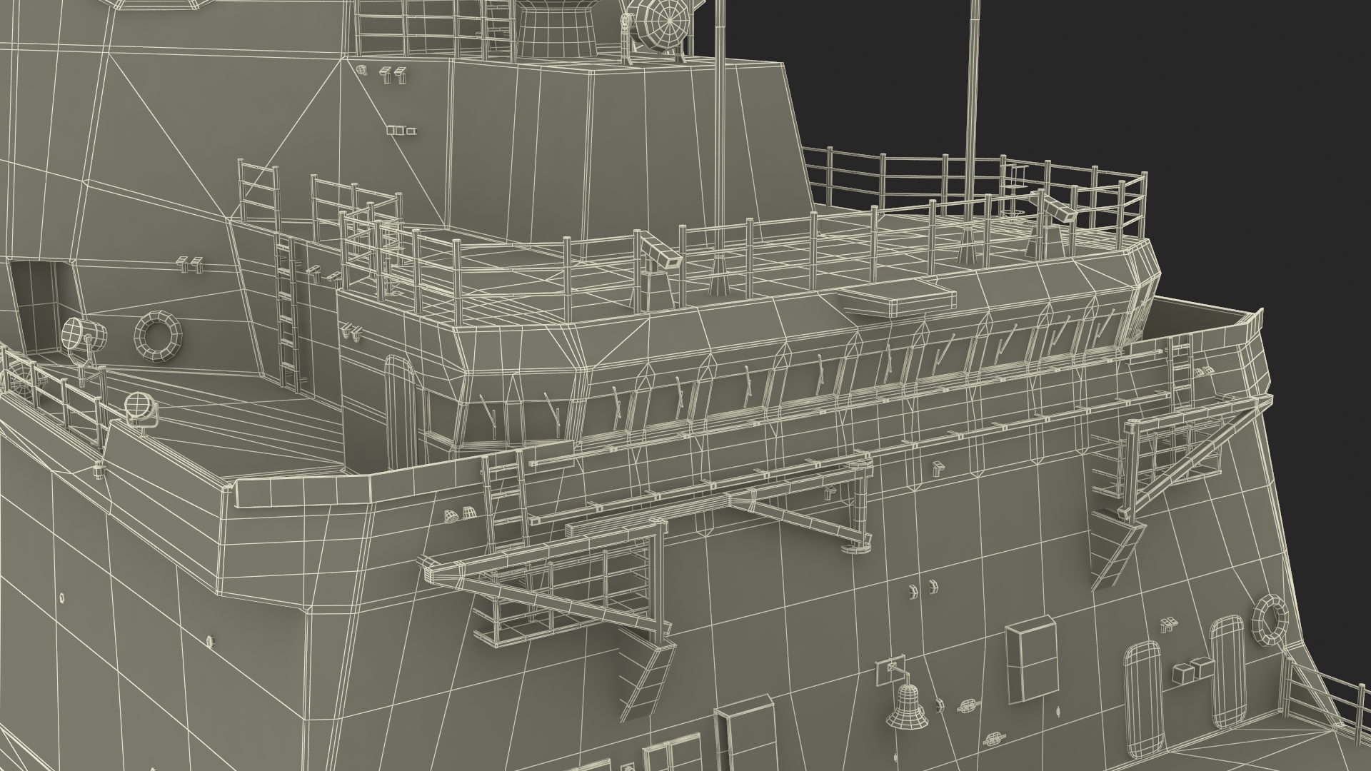 3D model F101 Alvaro de Bazan Class Frigate with Helicopter
