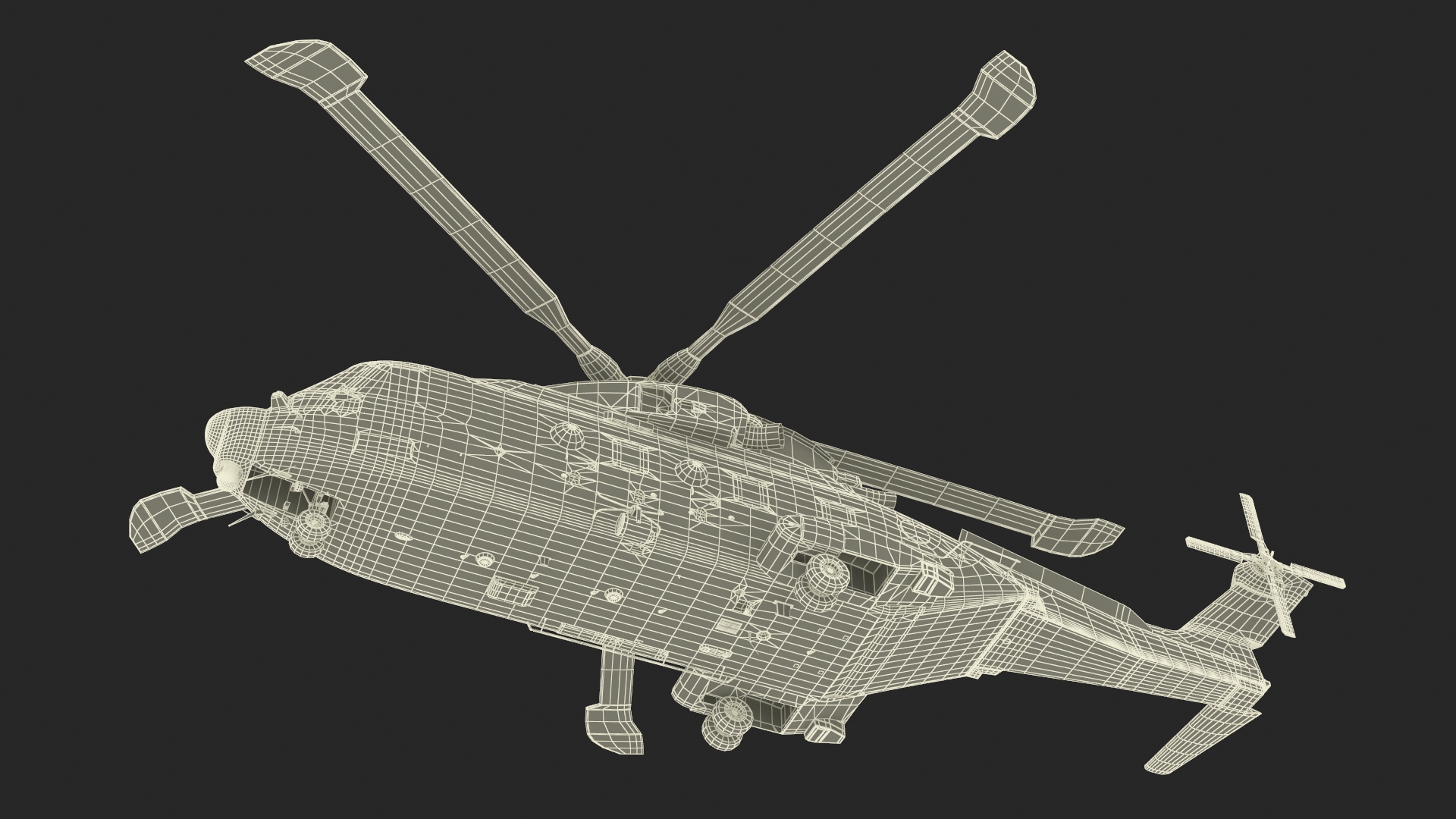 3D model F101 Alvaro de Bazan Class Frigate with Helicopter
