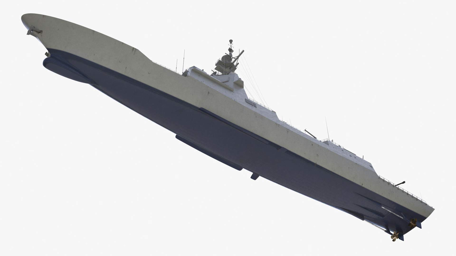 3D model F101 Alvaro de Bazan Class Frigate with Helicopter