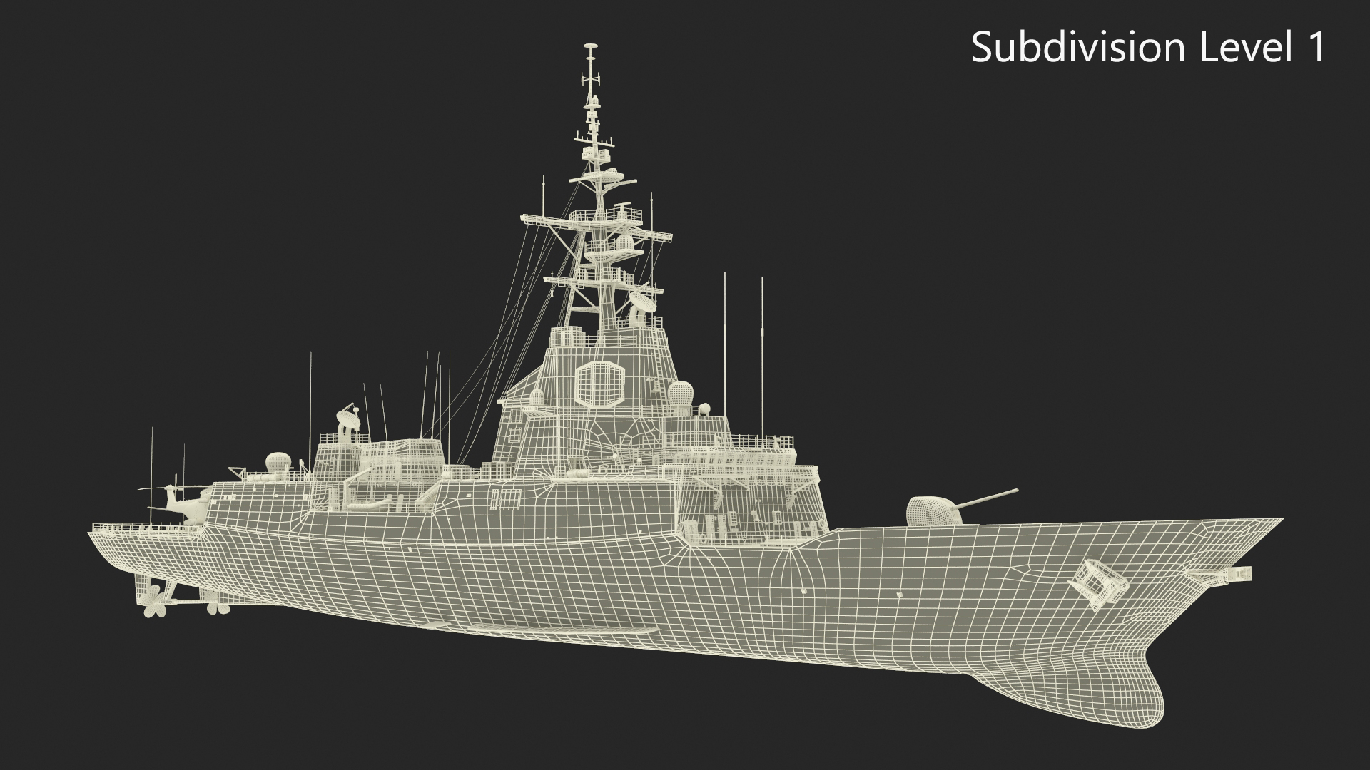 3D model F101 Alvaro de Bazan Class Frigate with Helicopter