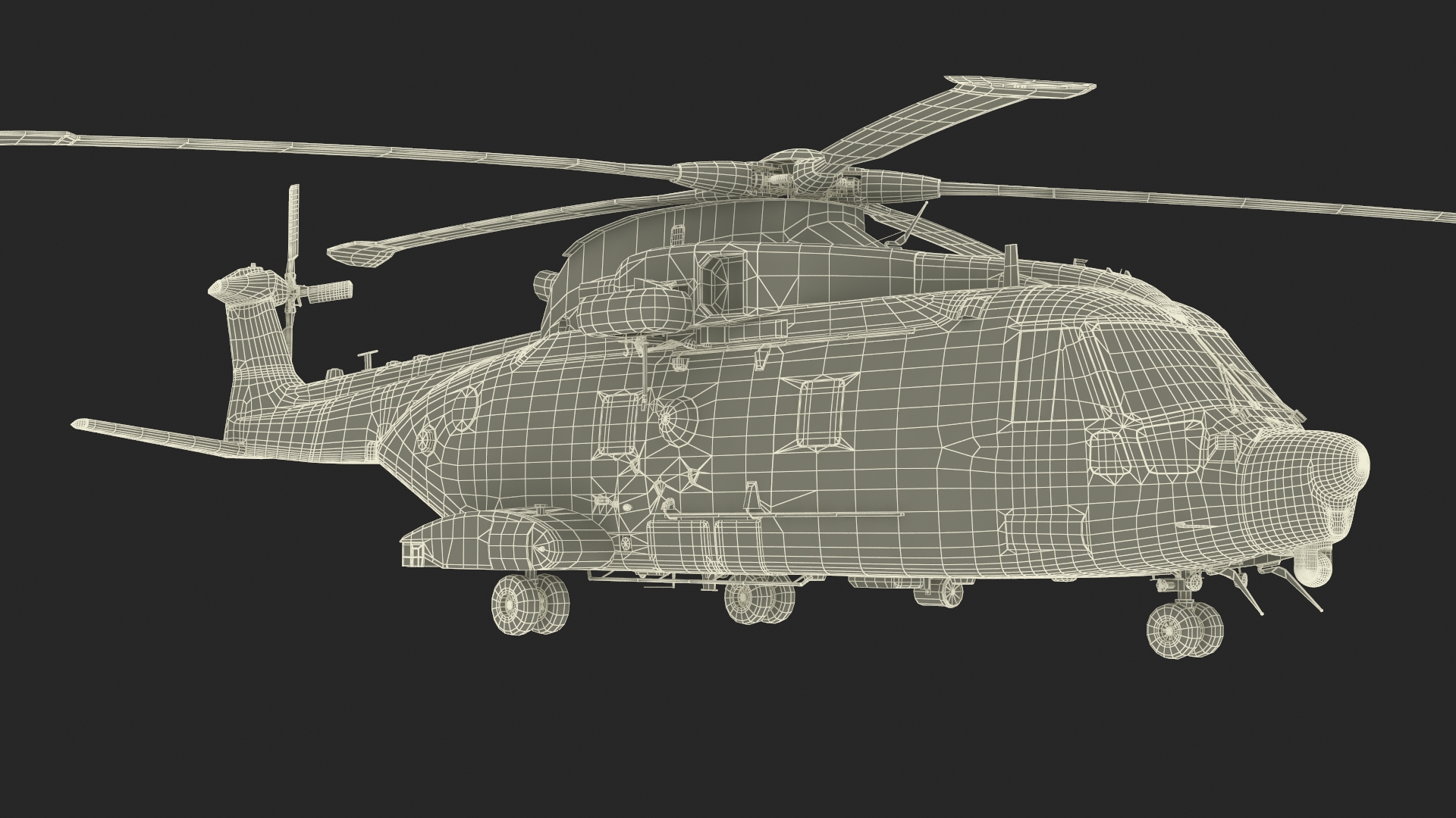3D model F101 Alvaro de Bazan Class Frigate with Helicopter