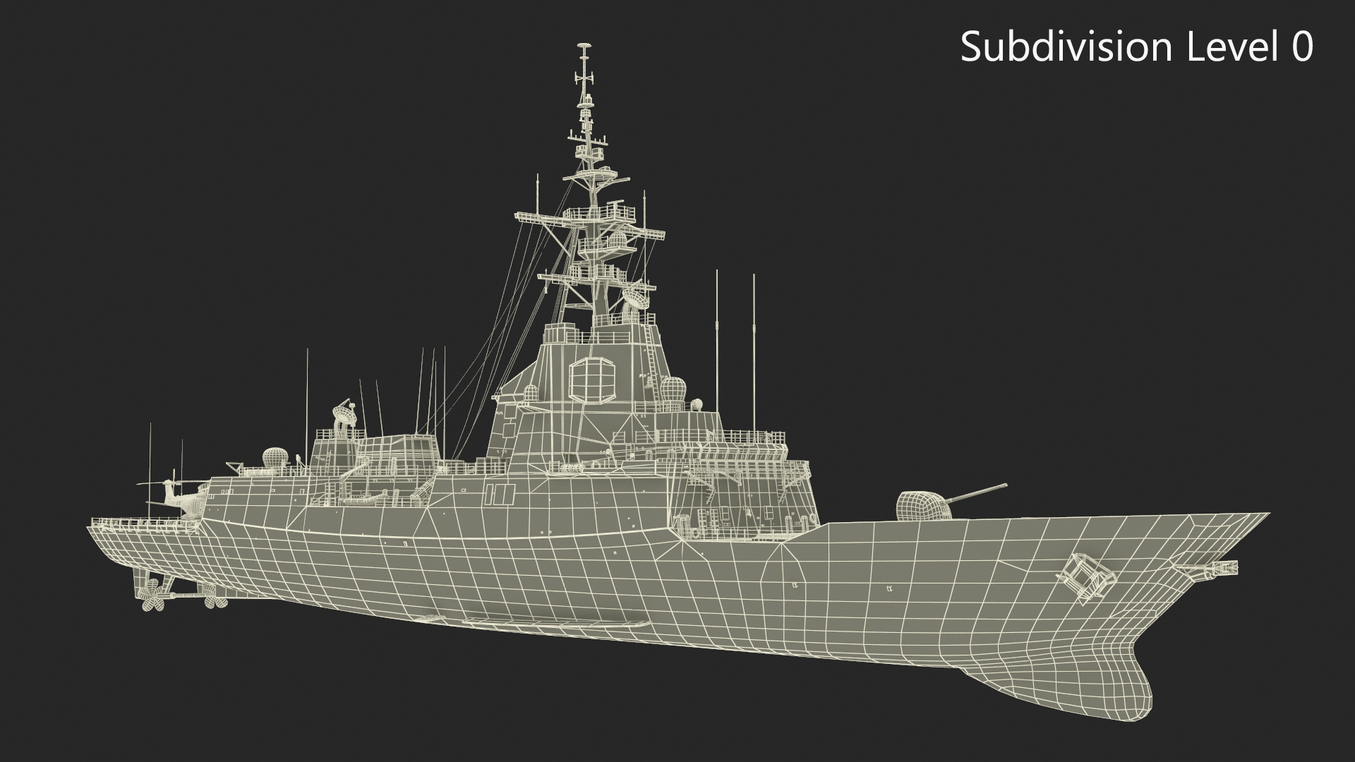 3D model F101 Alvaro de Bazan Class Frigate with Helicopter