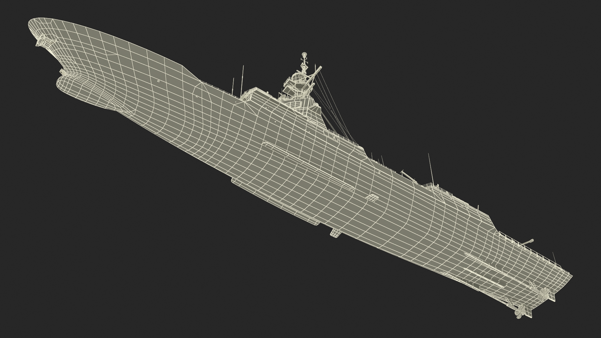 3D model F101 Alvaro de Bazan Class Frigate with Helicopter