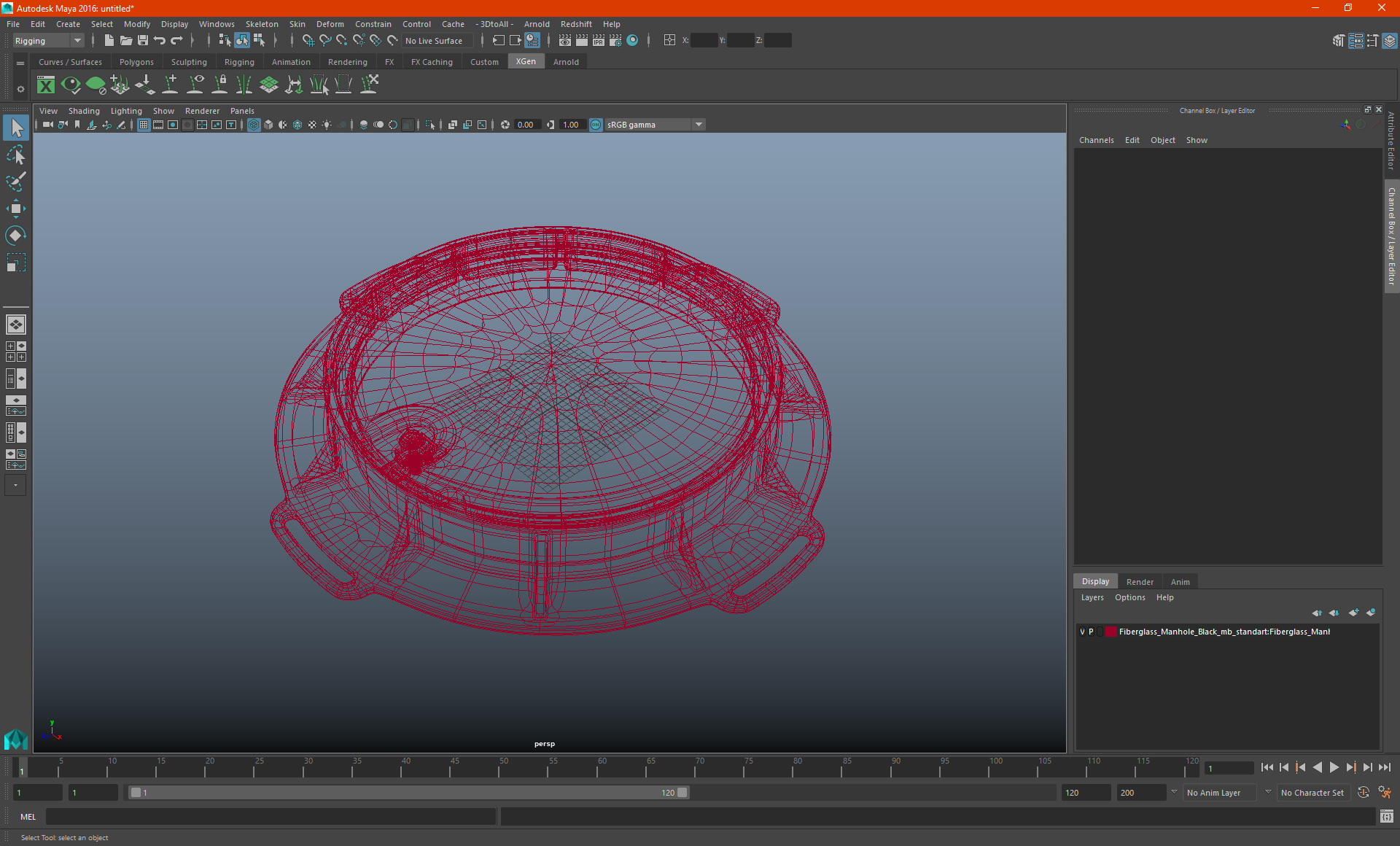 3D Fiberglass Manhole Blue model