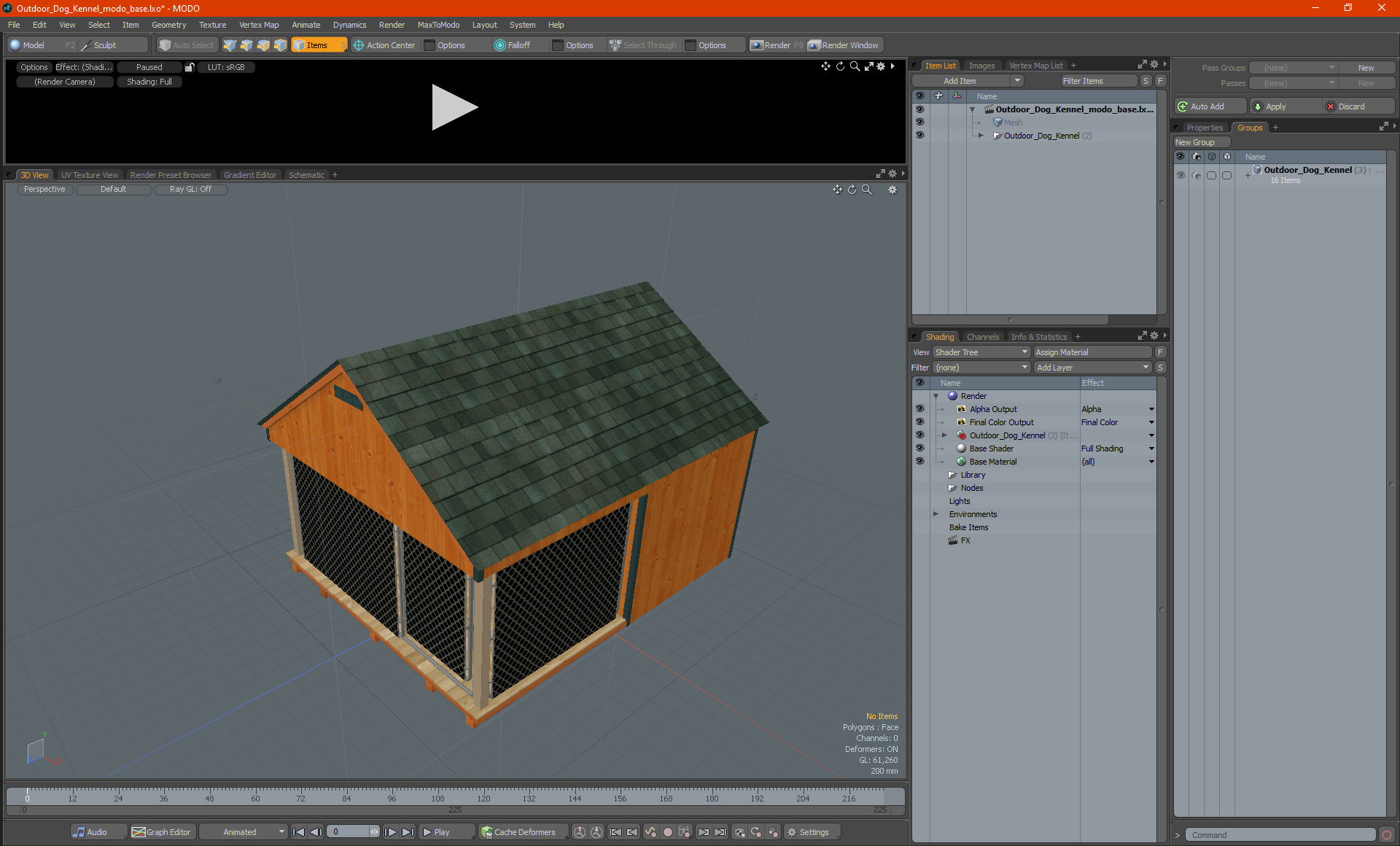 3D Outdoor Dog Kennel model