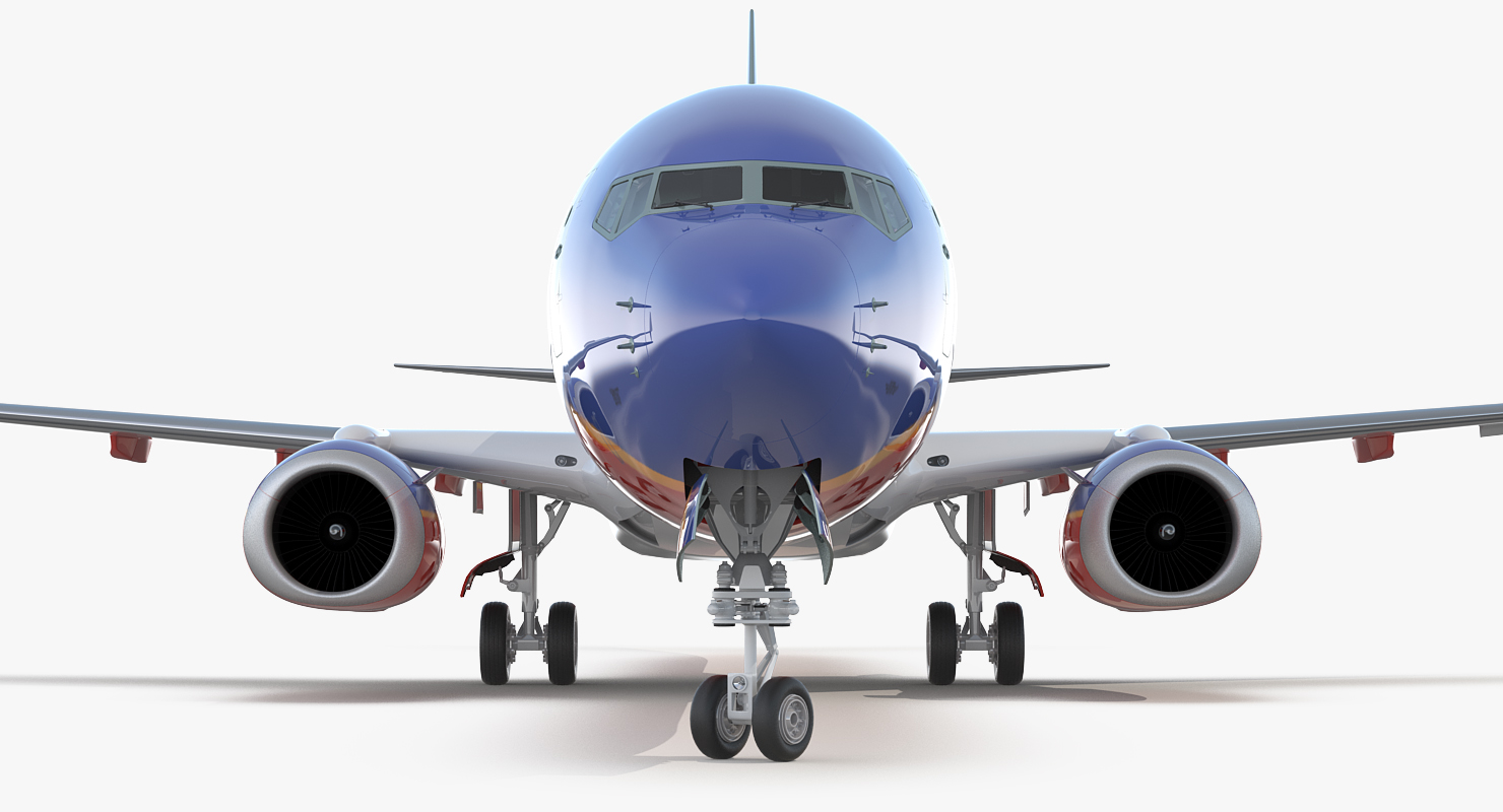 3D Boeing 737 900 with Interior and Cockpit Southwest Airlines Rigged