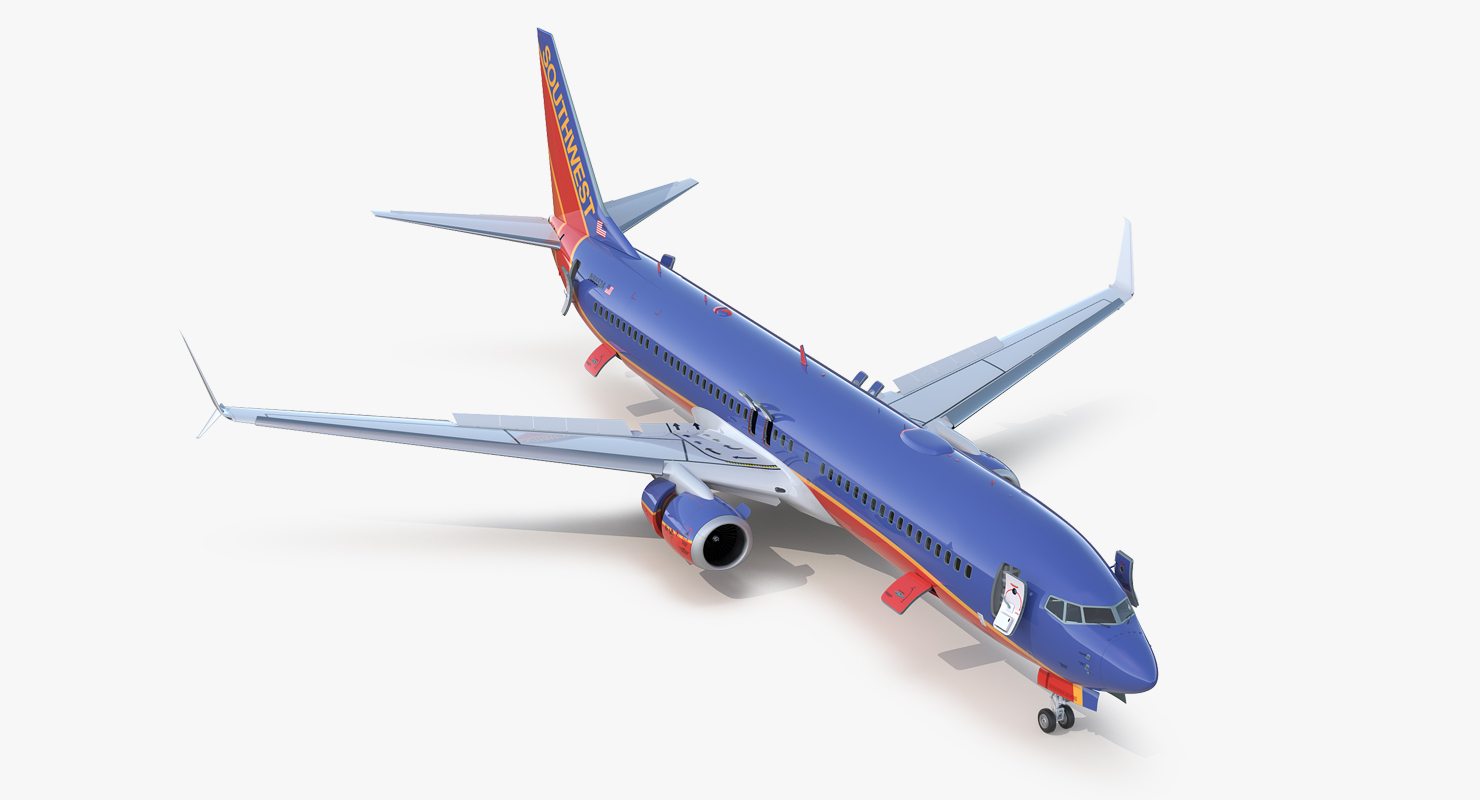 3D Boeing 737 900 with Interior and Cockpit Southwest Airlines Rigged