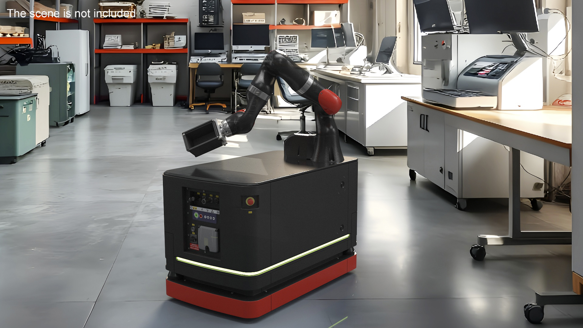 3D model Mobile Robot Hand with Special Box Rigged for Maya