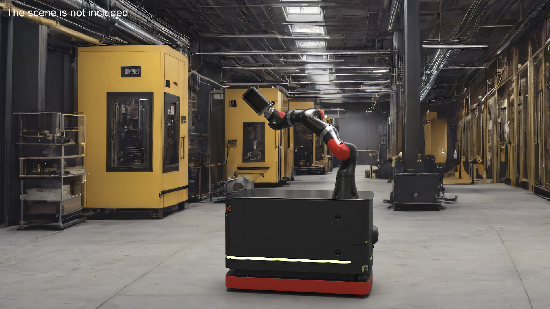 3D model Mobile Robot Hand with Special Box Rigged for Maya