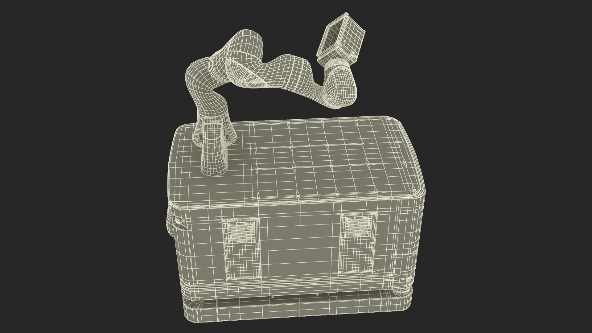 3D model Mobile Robot Hand with Special Box Rigged for Maya