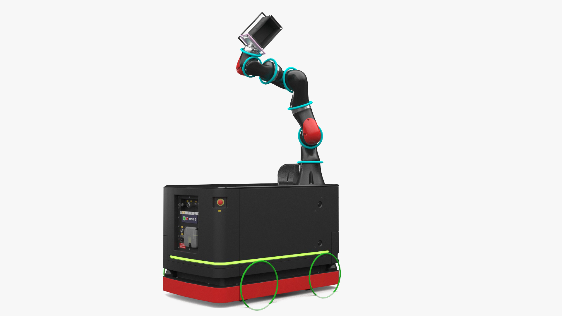 3D model Mobile Robot Hand with Special Box Rigged for Maya