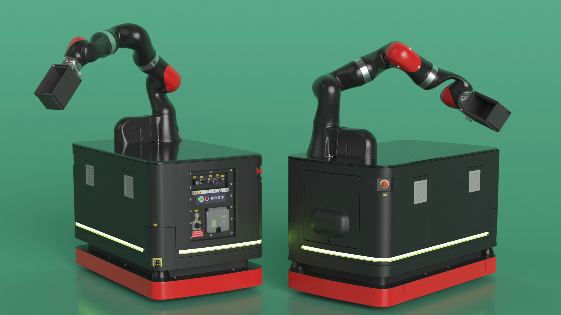 3D model Mobile Robot Hand with Special Box Rigged for Maya