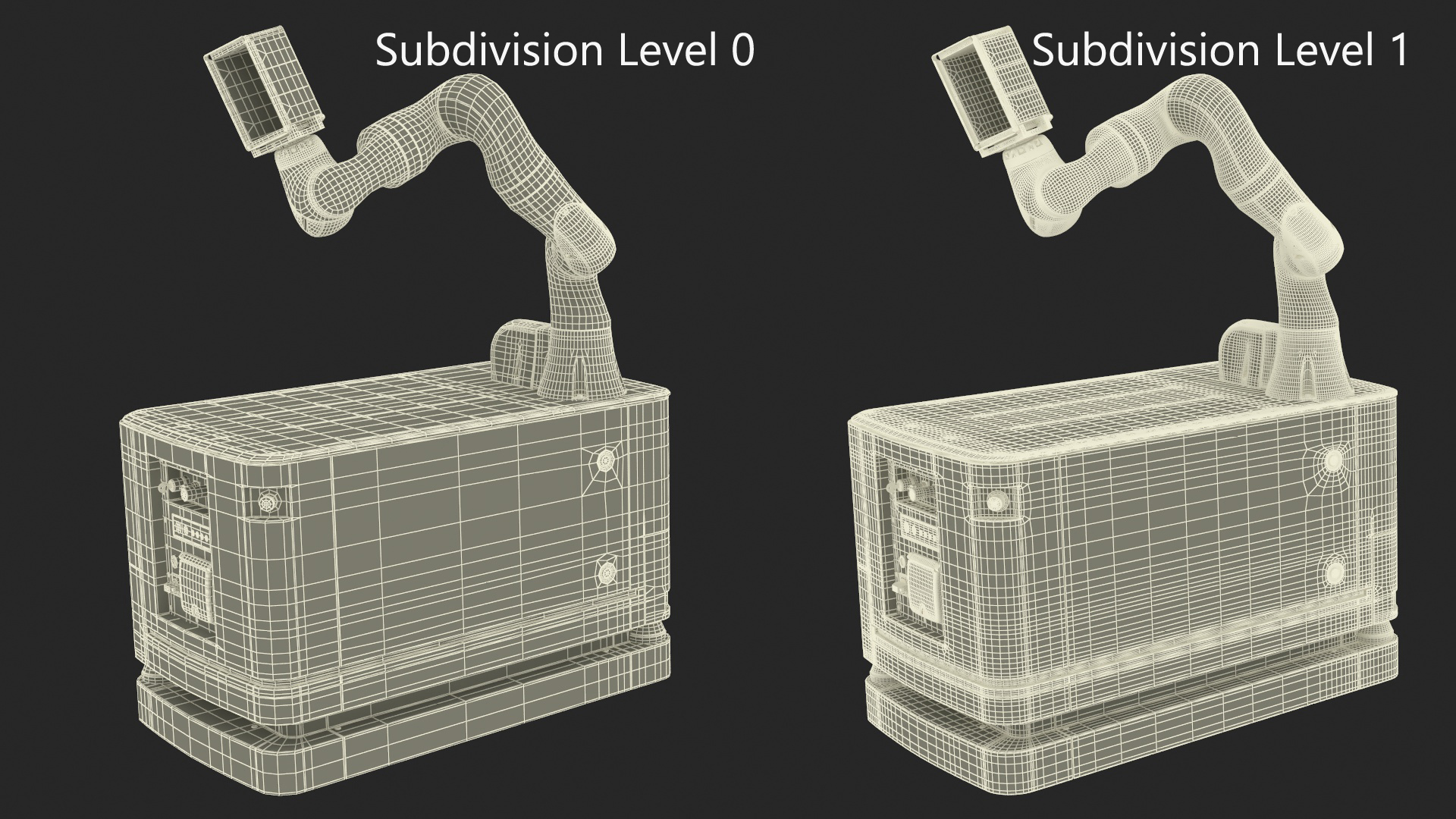 3D model Mobile Robot Hand with Special Box Rigged for Maya