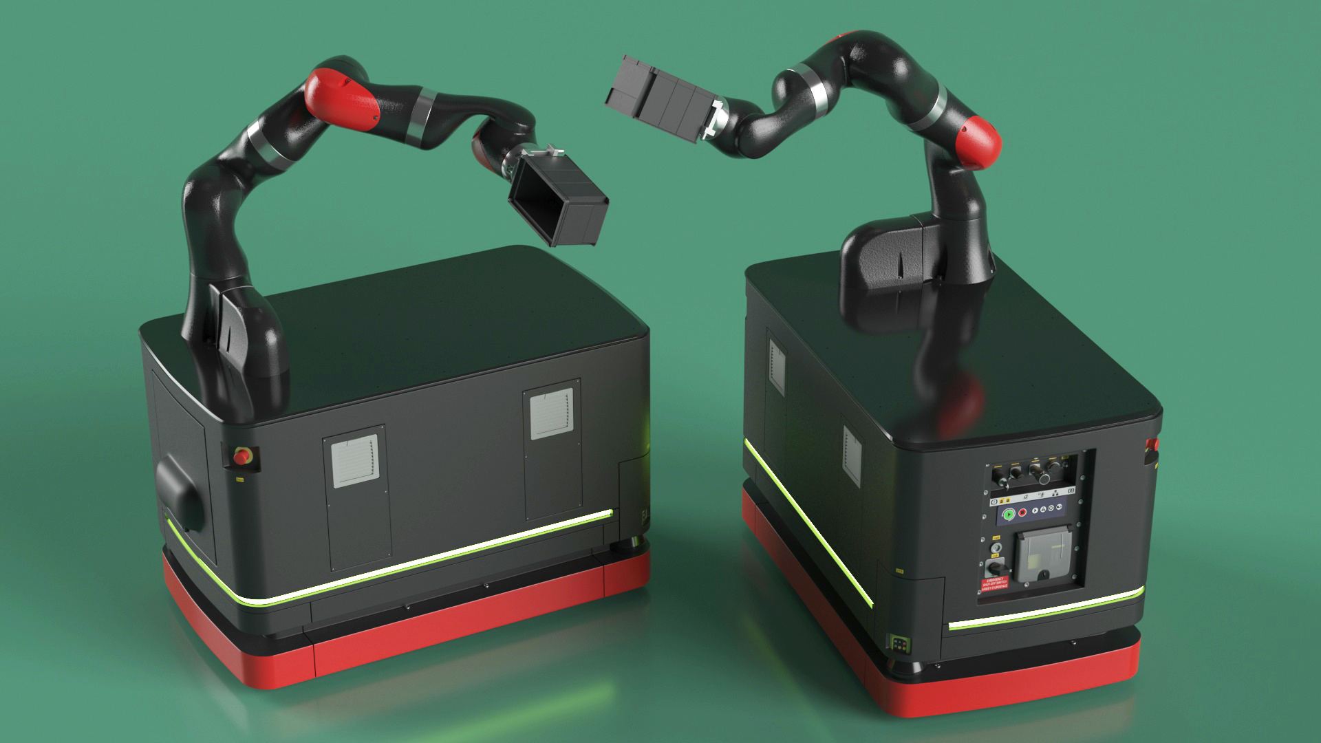 3D model Mobile Robot Hand with Special Box Rigged for Maya