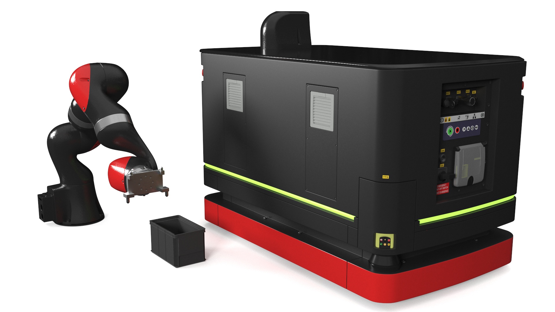 3D model Mobile Robot Hand with Special Box Rigged for Maya