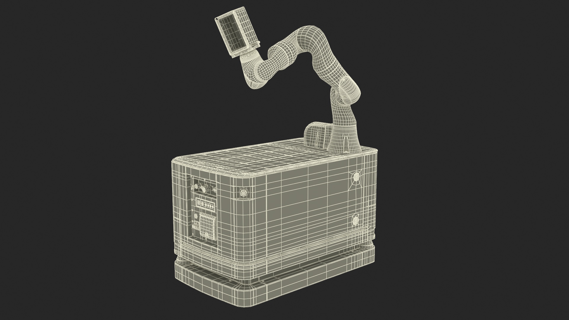 3D model Mobile Robot Hand with Special Box Rigged for Maya