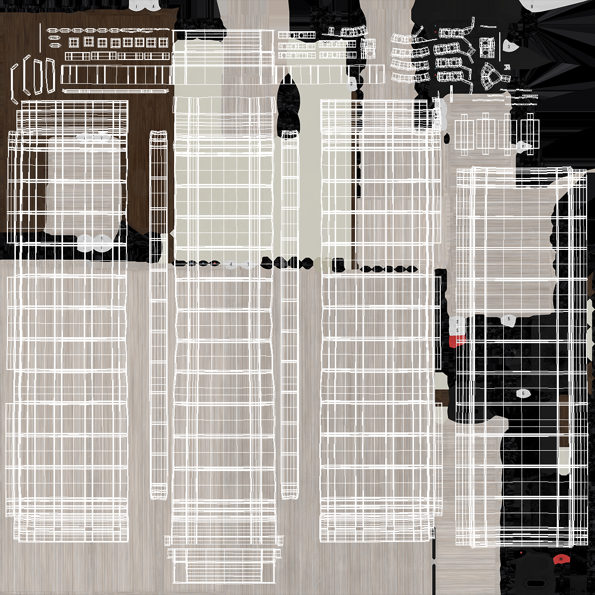 Modern Wooden Wardrobe 3D