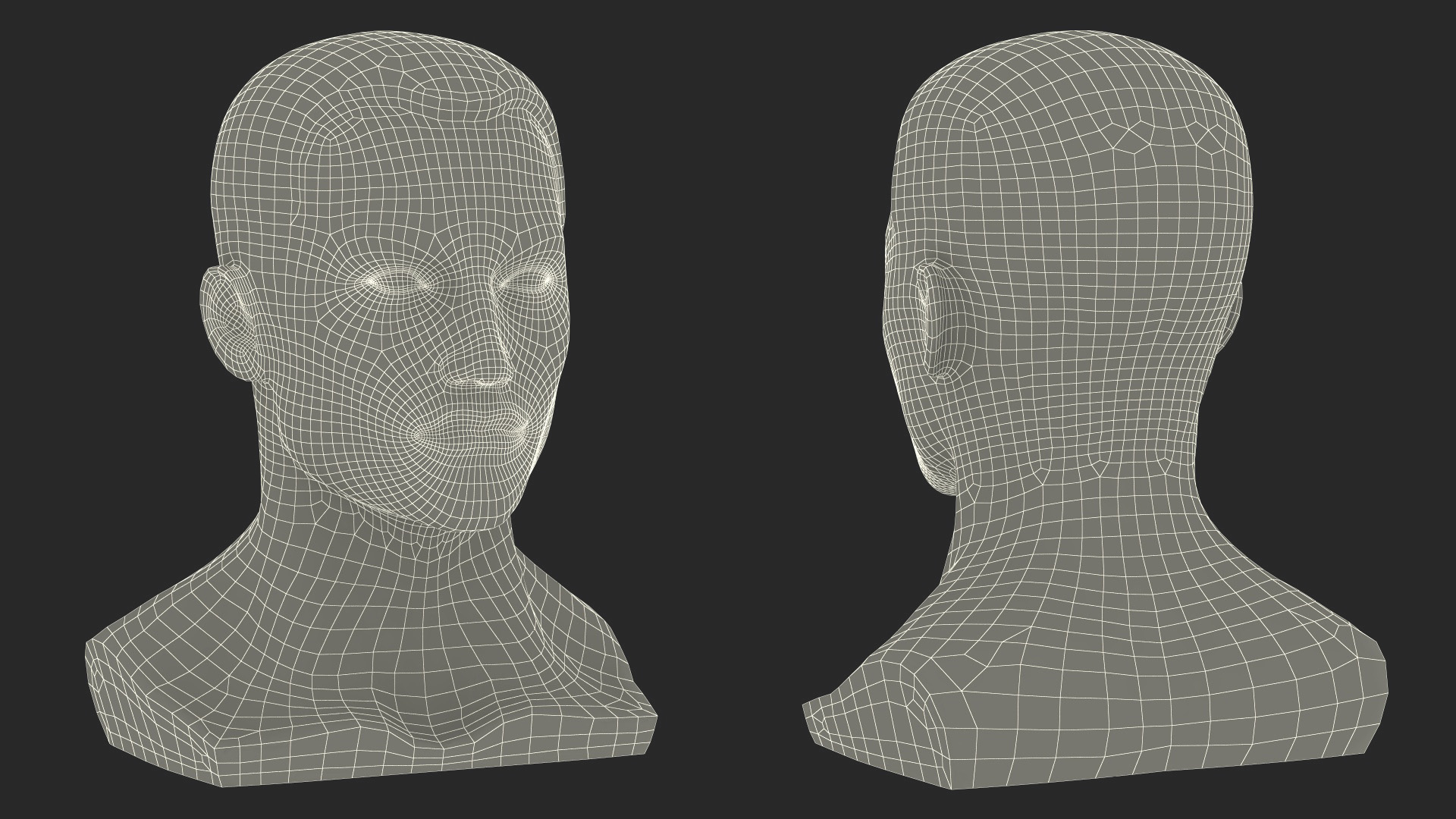 Styrofoam Male Mannequin Head with Hair 3D model
