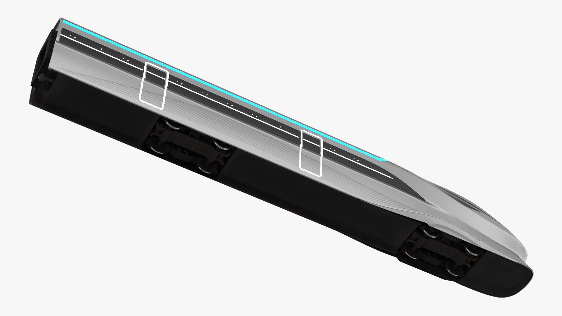 Modern High Speed Train on the Tracks 3D