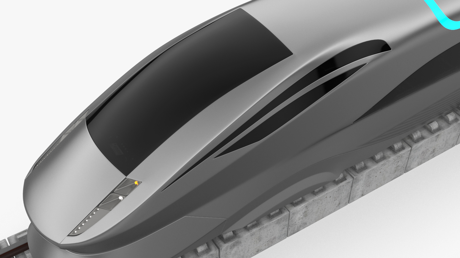Modern High Speed Train on the Tracks 3D