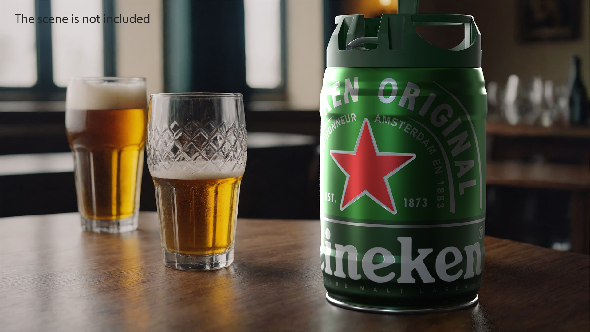 3D Heiniken Beer 5 Liter Barrel model