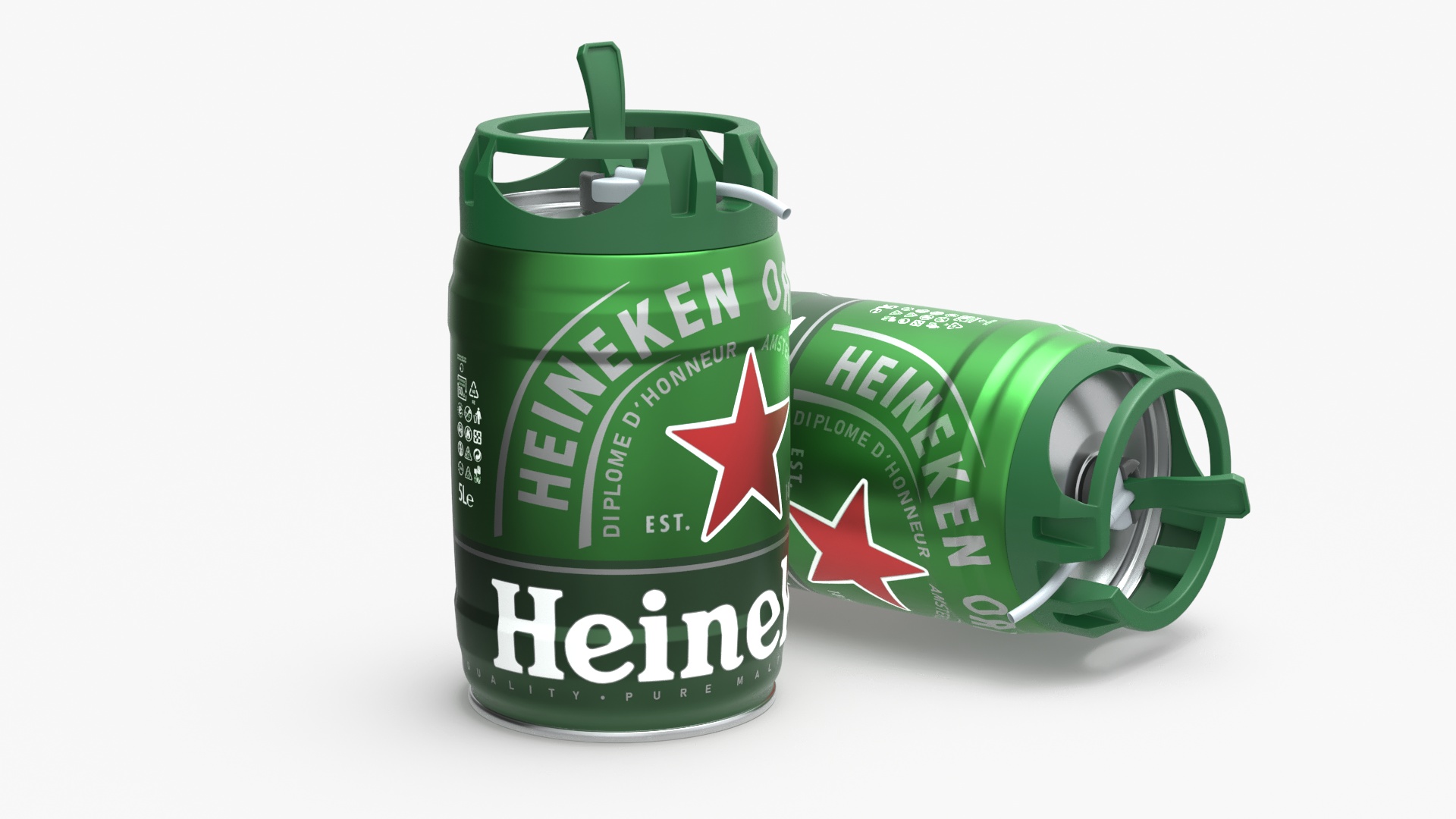 3D Heiniken Beer 5 Liter Barrel model