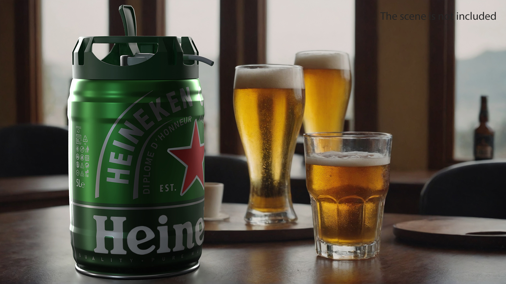3D Heiniken Beer 5 Liter Barrel model