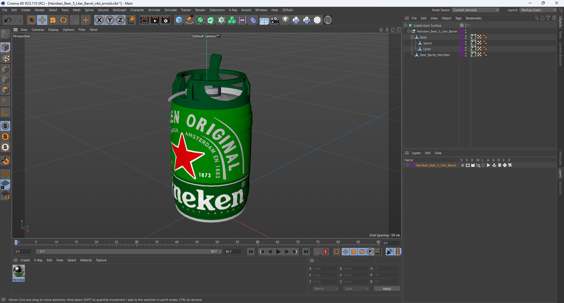3D Heiniken Beer 5 Liter Barrel model
