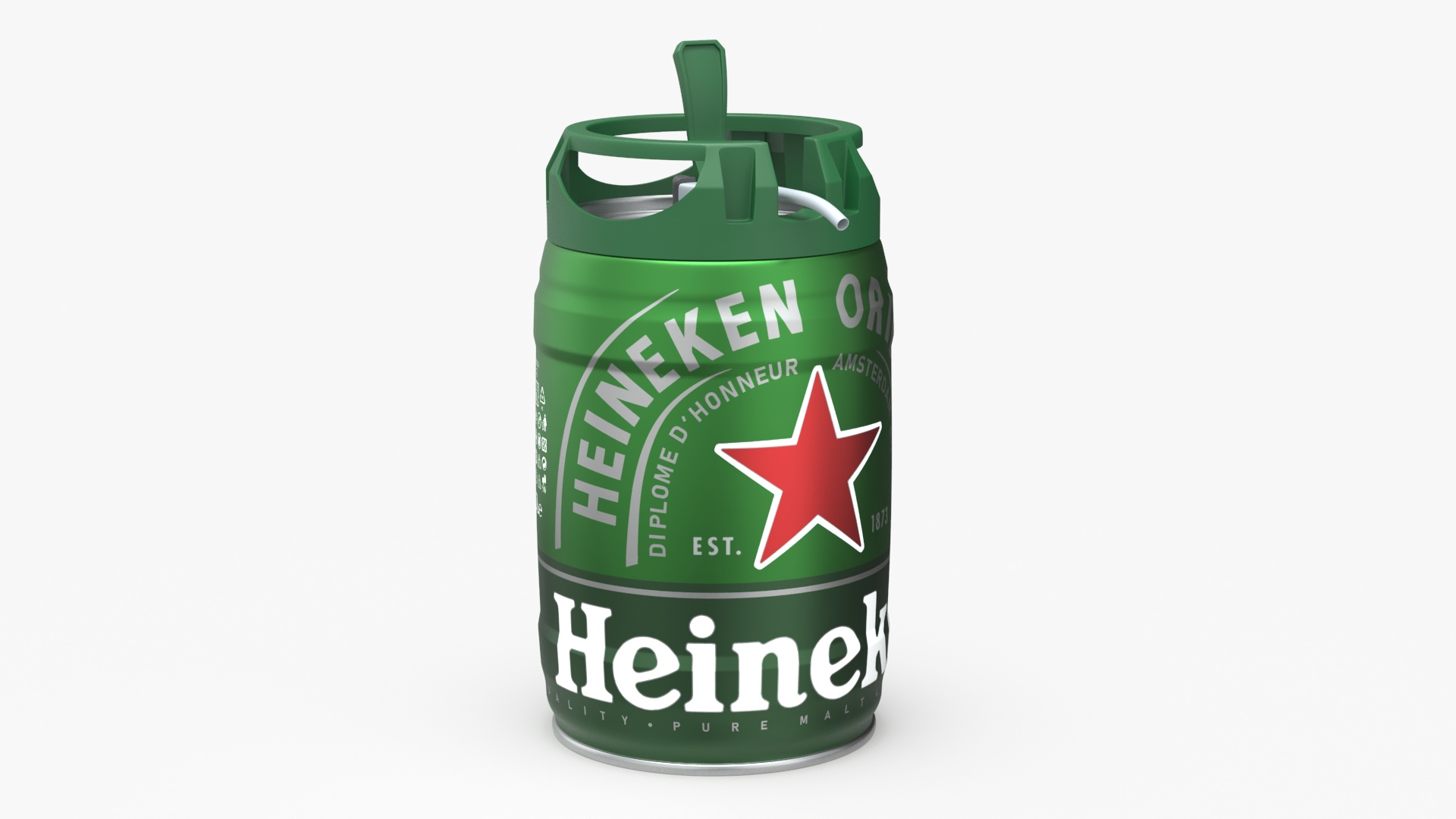 3D Heiniken Beer 5 Liter Barrel model