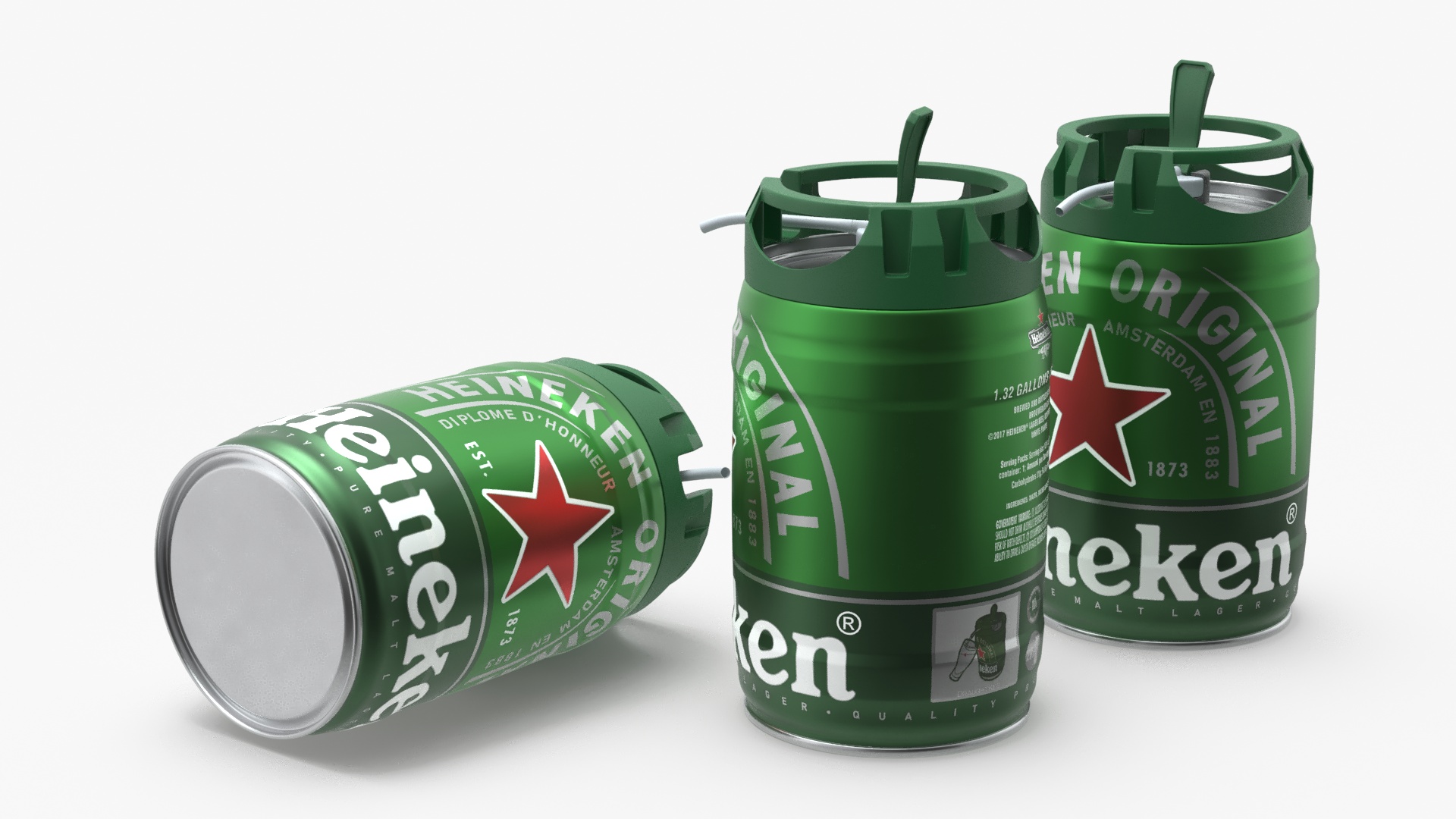3D Heiniken Beer 5 Liter Barrel model