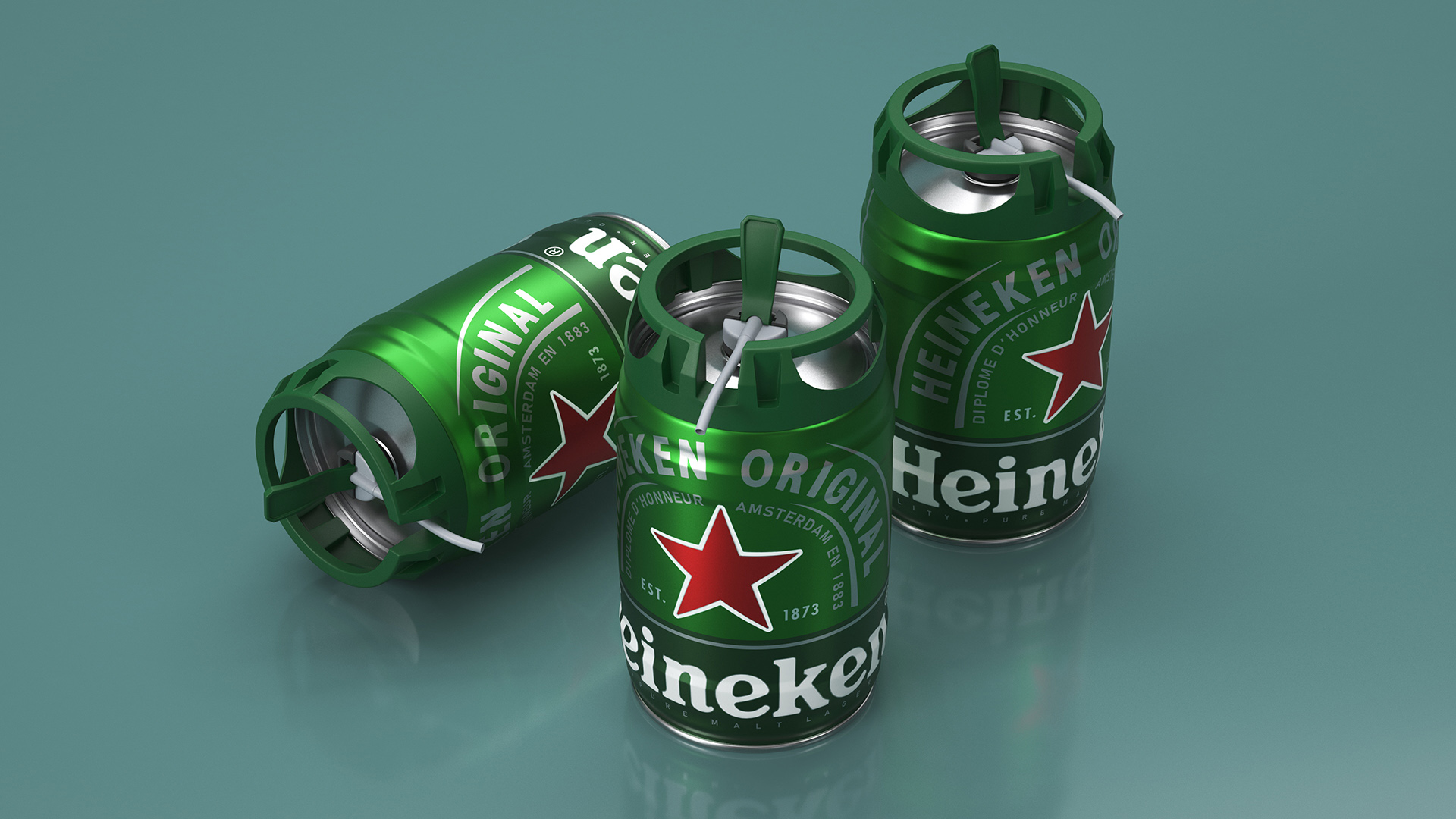 3D Heiniken Beer 5 Liter Barrel model