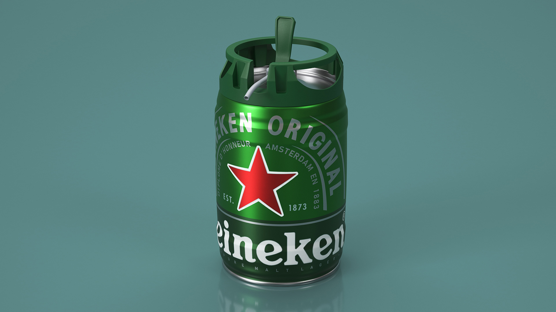 3D Heiniken Beer 5 Liter Barrel model