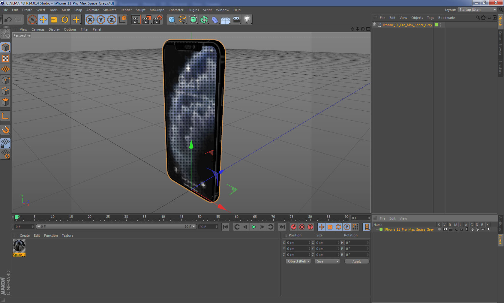 3D iPhone 11 Pro Max Space Grey model